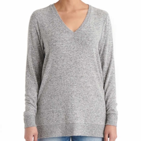Lucky Brand Cloud Jersey V-Neck Tunic Sweater Gray - Picture 4 of 8